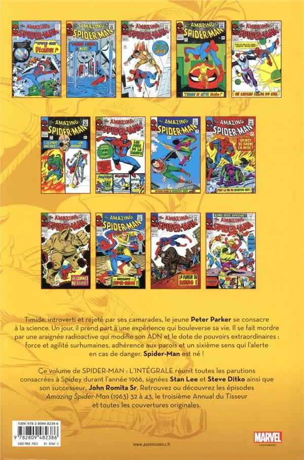 Verso de l'album Spider-Man - L'Intégrale Tome 4 1966