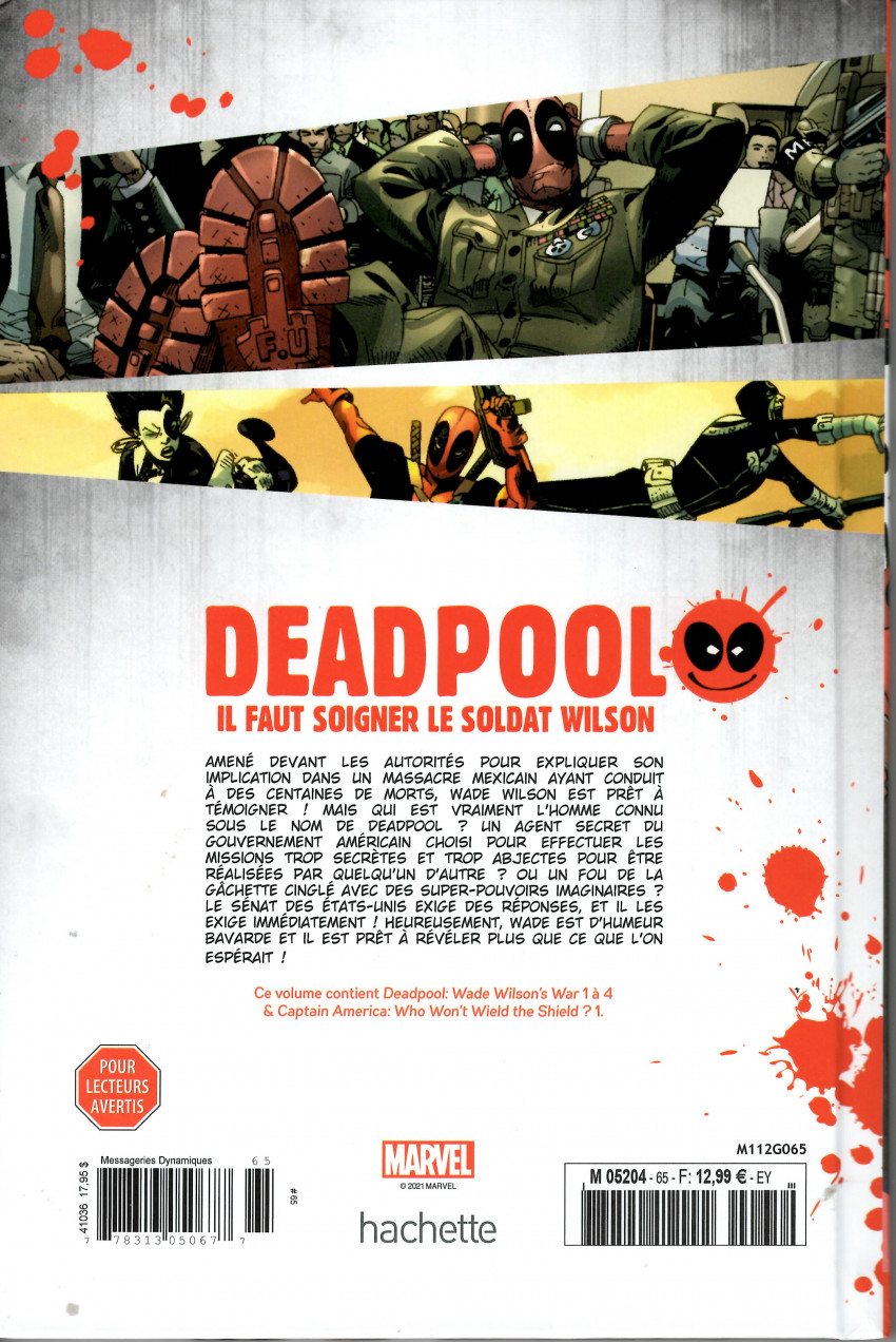 Verso de l'album Deadpool - La collection qui tue Tome 65 Il faut sauver le soldat Wilson