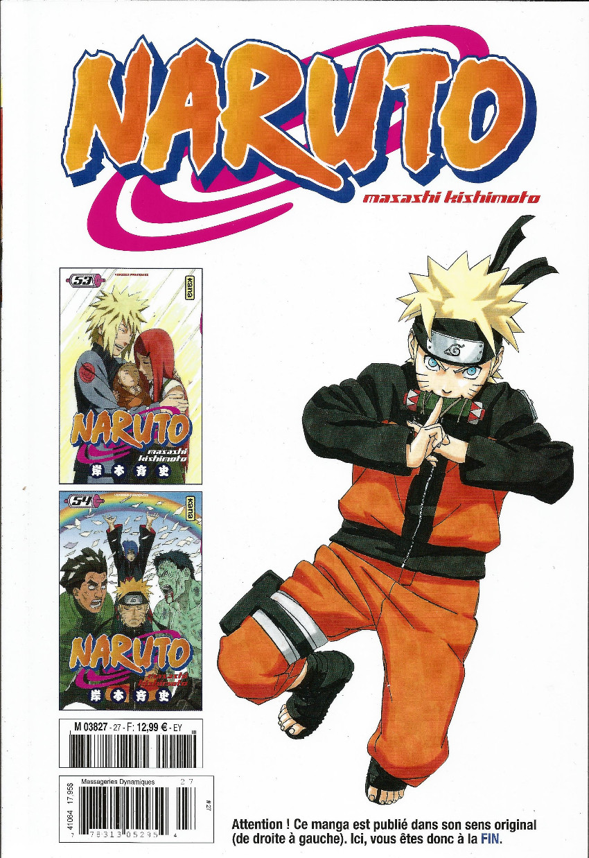 Verso de l'album Naruto L'intégrale Tome 27