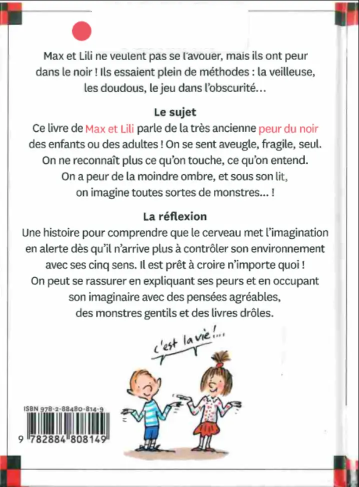 Verso de l'album Ainsi va la vie Tome 122 Max et Lili ont peur du noir