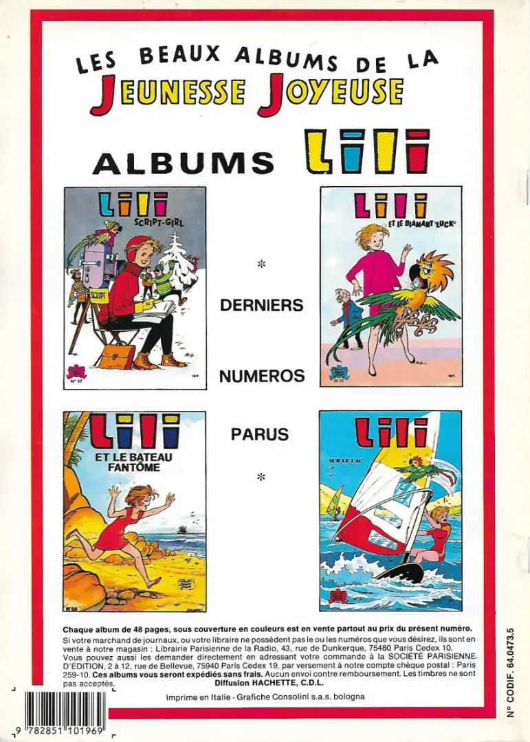 Verso de l'album Aggie N° 28 Aggie et la solution rétro