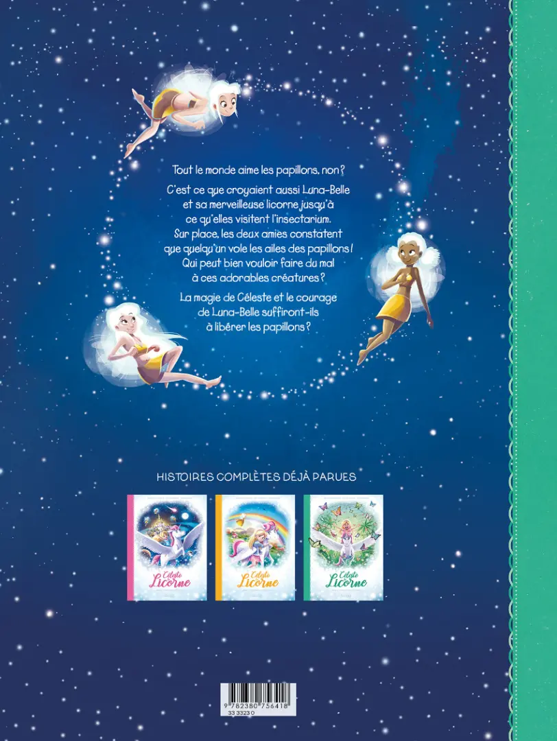 Verso de l'album Céleste la Licorne Tome 3 Libérons les papillons