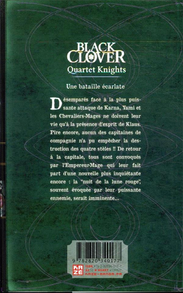 Verso de l'album Black Clover - Quartet Knights 4