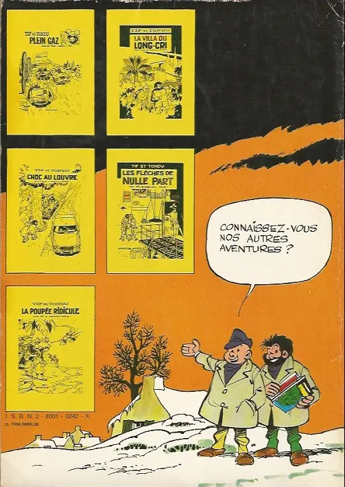 Verso de l'album Tif et Tondu Tome 12 Le réveil de Toar