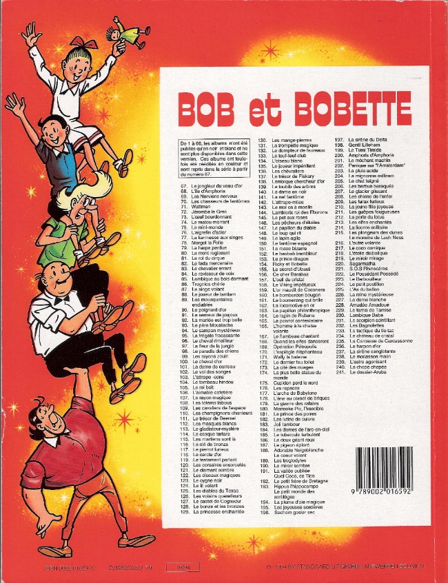 Verso de l'album Bob et Bobette Tome 187 Le pigeon éploré