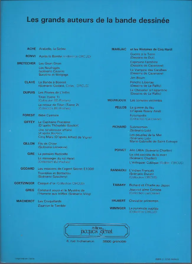 Verso de l'album Cinq-Mars