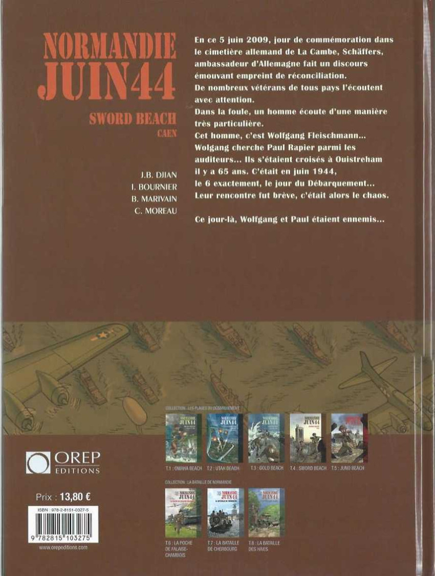 Verso de l'album Normandie juin 44 Tome 4 Sword Beach / Caen