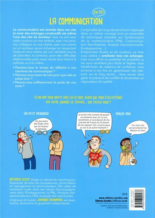 Verso de l'album La communication en BD ! Parler vrai