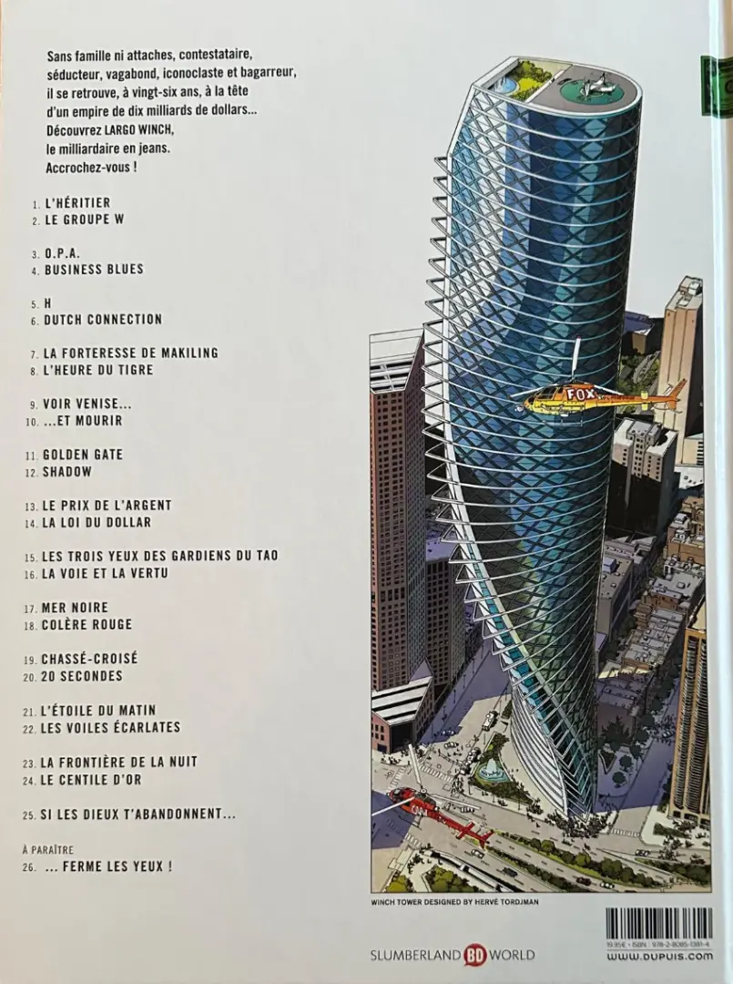 Verso de l'album Largo Winch Tome 25 Si les dieux t'abandonnent...