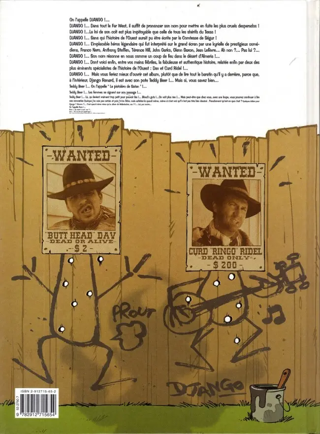 Verso de l'album Django Renard Tome 1 On m'appelle Django