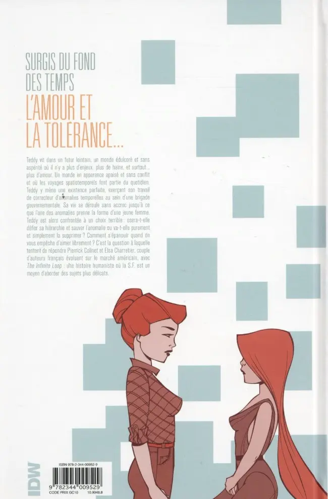 Verso de l'album The Infinite loop Glénat comics Tome 1 L'éveil