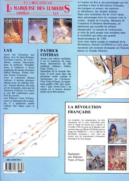 Verso de l'album La Marquise des Lumières Tome 3 Le sourire du pendu