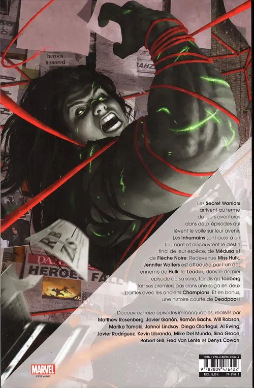 Verso de l'album Marvel Heroes Tome 4 Reunion de champions