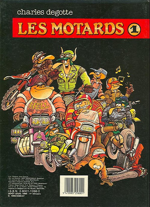 Verso de l'album Les Motards Tome 1