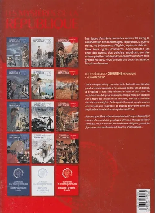 Verso de l'album Les Mystères de la Cinquième République Tome 4 L'ombre du SAC