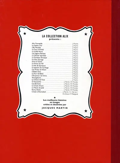 Verso de l'album Alix Tome 5 La griffe noire