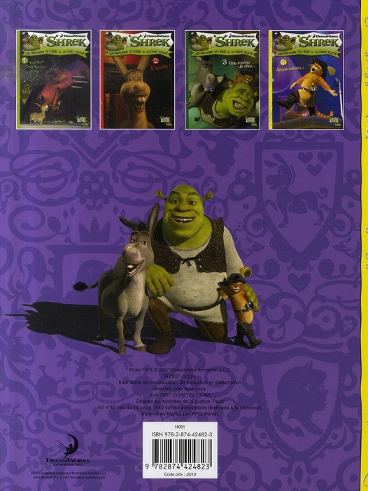 Verso de l'album Shrek Les histoires de l'âne et du chat potté Tome 4 Ânons enfants !