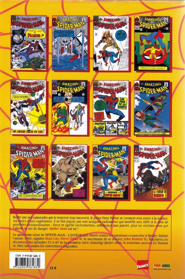 Verso de l'album Spider-Man - L'Intégrale Tome 4 1966