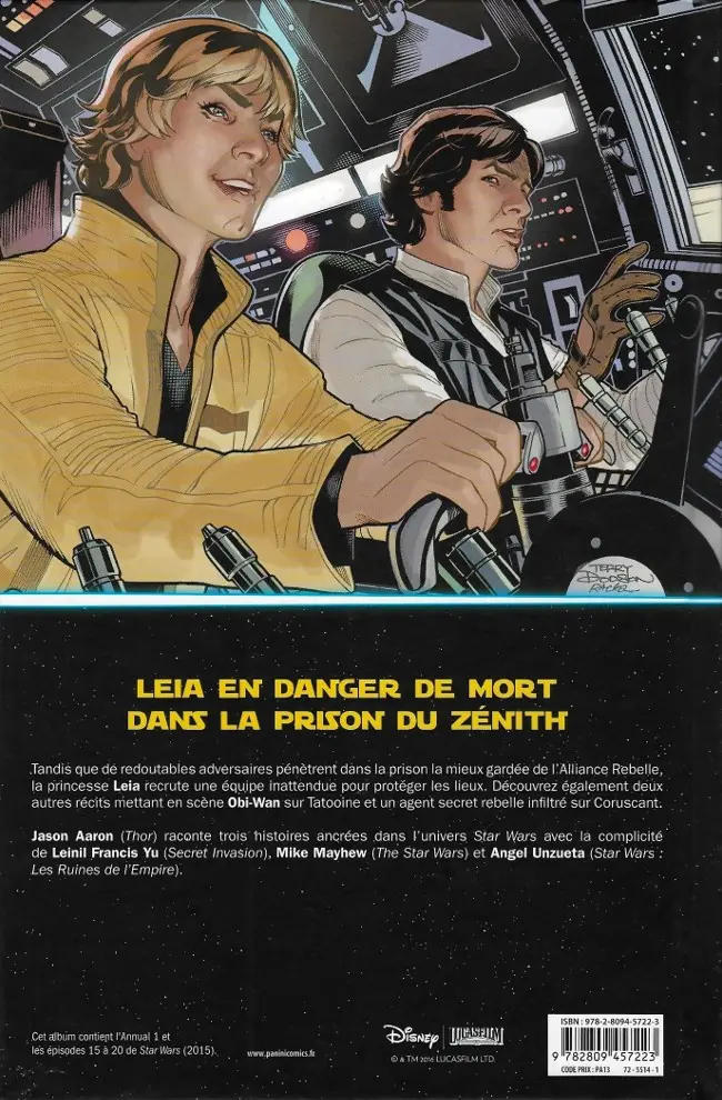 Verso de l'album Star Wars Tome 3 Prison rebelle