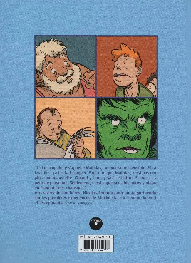 Verso de l'album Super sensible Tome 1 Monsieur José