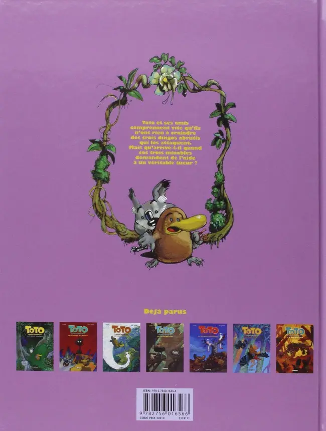 Verso de l'album Toto l'ornithorynque Tome 7 Toto l'ornithorynque et le lion marsupial
