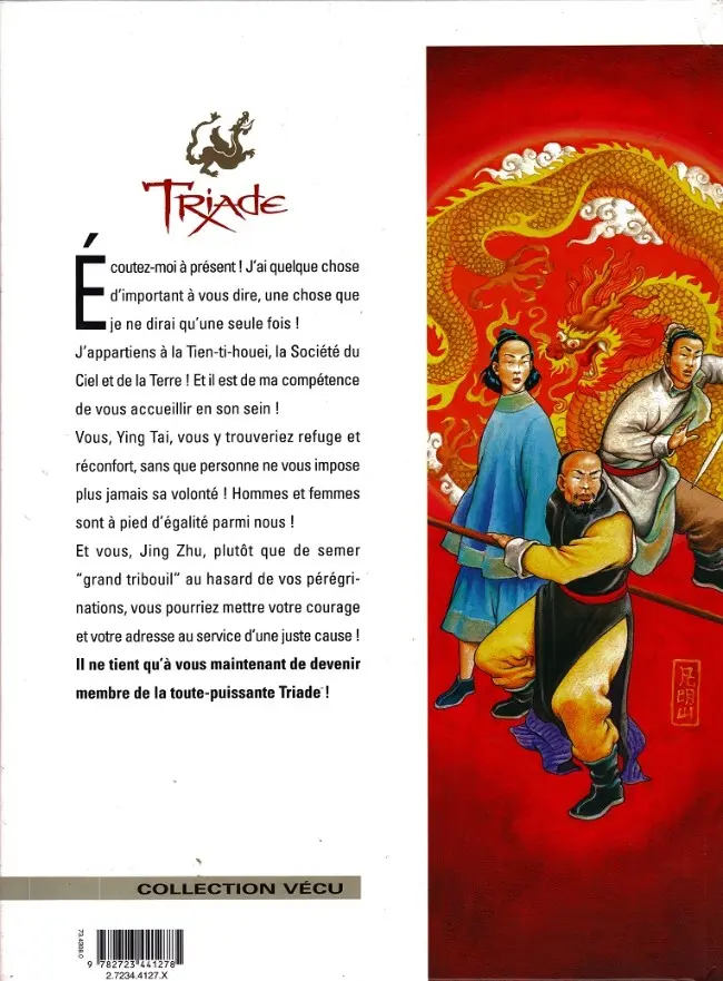 Verso de l'album Triade Tome 1 La rencontre