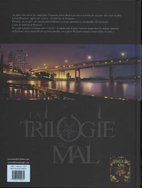 Verso de l'album La Trilogie du mal Tome 2 Écrit sur les portes de l'enfer