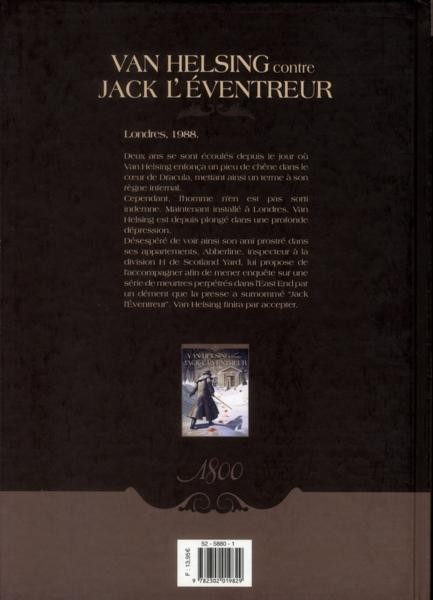 Verso de l'album Van Helsing contre Jack l'Éventreur Tome 1 Tu as vu le diable