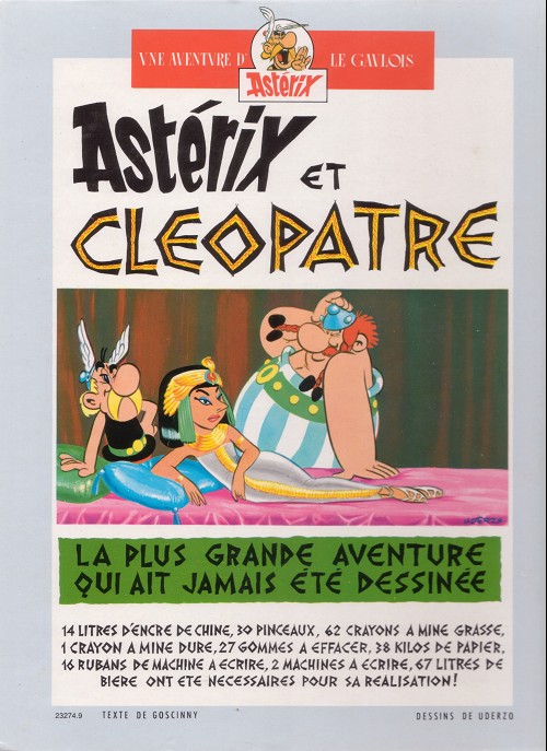 Verso de l'album Astérix Tomes 5 et 6 Le tour de Gaule d'Astérix / Astérix et Cléopâtre