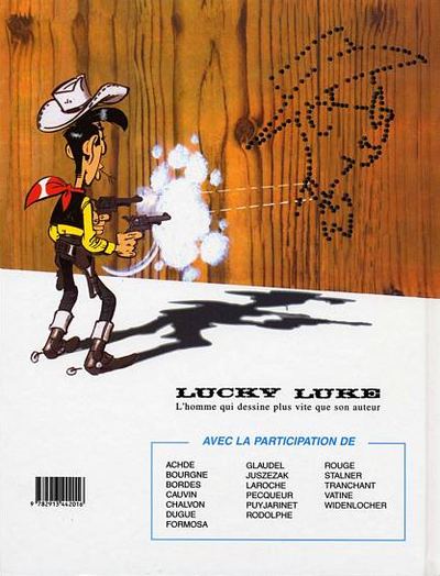 Verso de l'album Lucky Luke Hommage à Morris