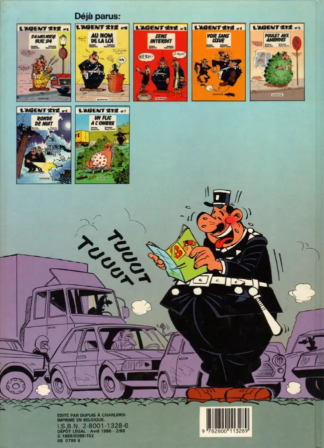 Verso de l'album L'Agent 212 Tome 1 24 heures sur 24