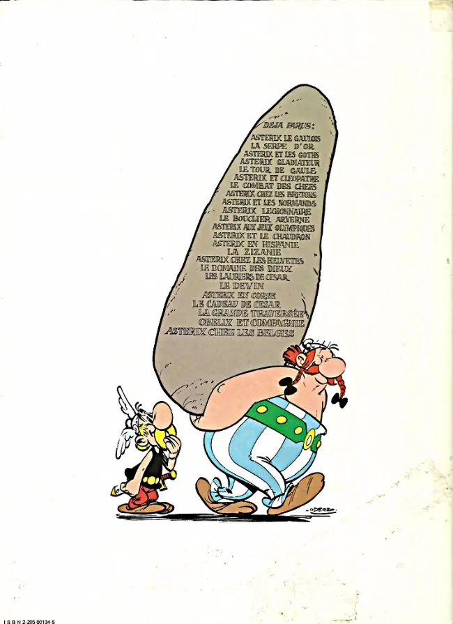 Verso de l'album Astérix Tome 4 Astérix gladiateur