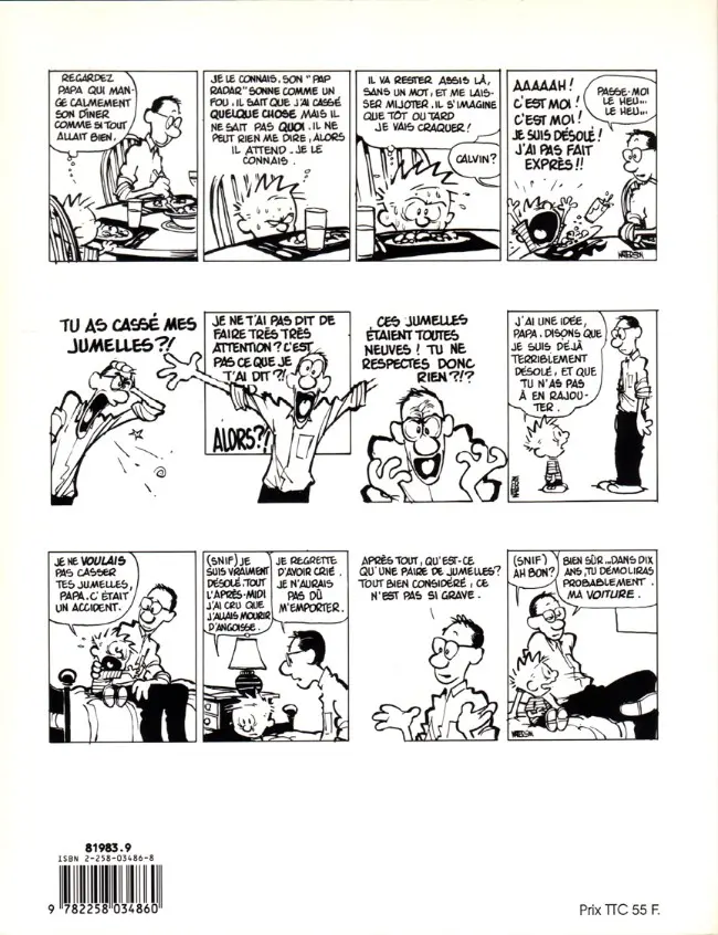 Verso de l'album Calvin et Hobbes Tome 3 On est fait comme des rats !
