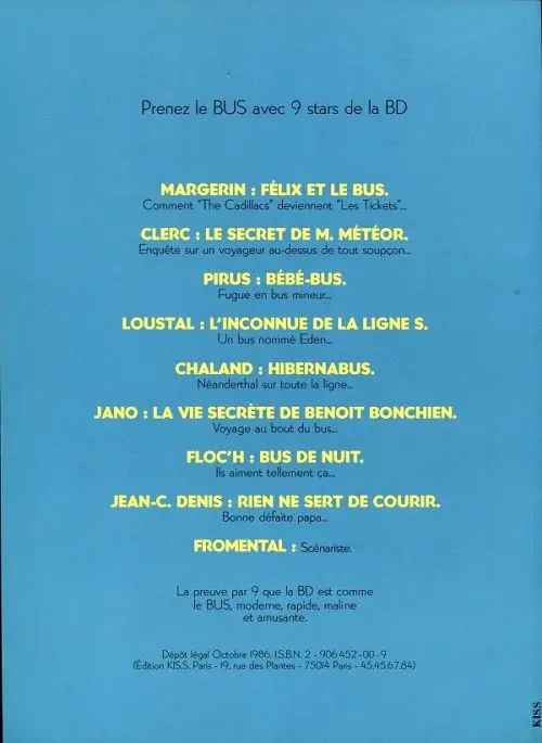 Verso de l'album Félix et le bus RMTT SITCAT