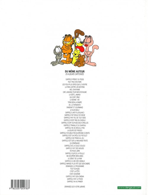 Verso de l'album Garfield Tome 7 La diète, jamais !
