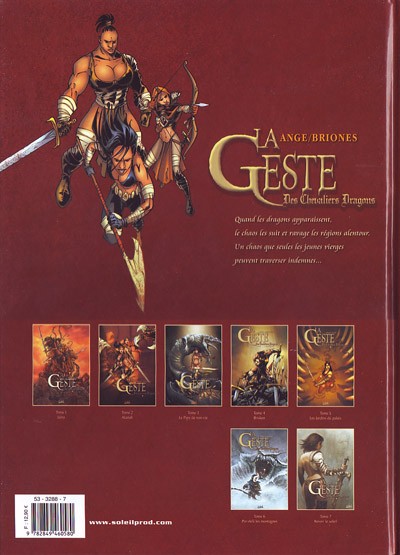 Verso de l'album La Geste des Chevaliers Dragons Tome 4 Brisken