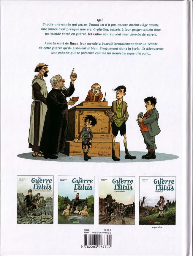 Verso de l'album La Guerre des Lulus Tome 3 1916 - le tas de briques