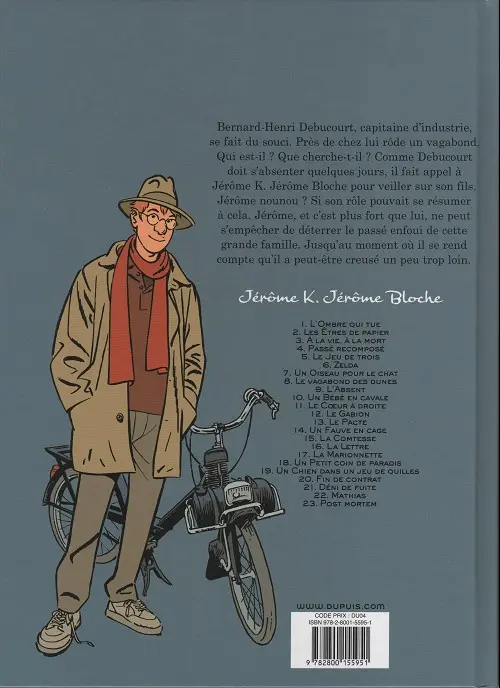 Verso de l'album Jérôme K. Jérôme Bloche Tome 8 Le vagabond des dunes