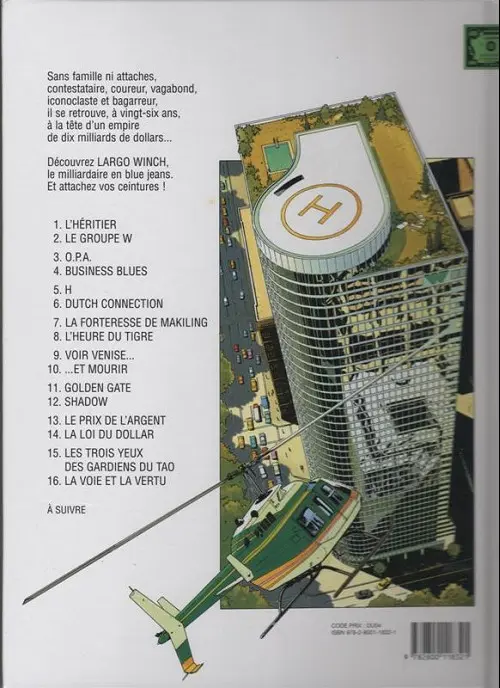 Verso de l'album Largo Winch Tome 2 Le groupe W