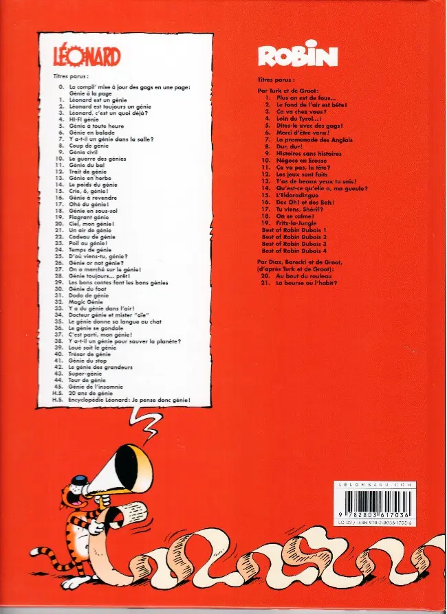 Verso de l'album Léonard Tome 5 Génie à toute heure
