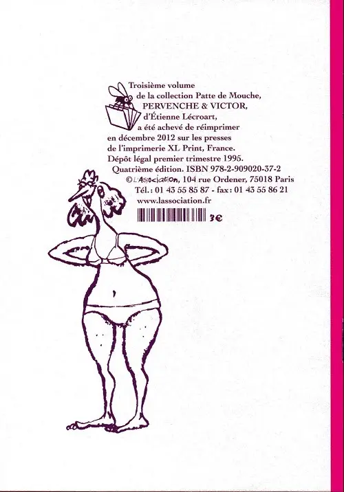 Verso de l'album Pervenche et Victor