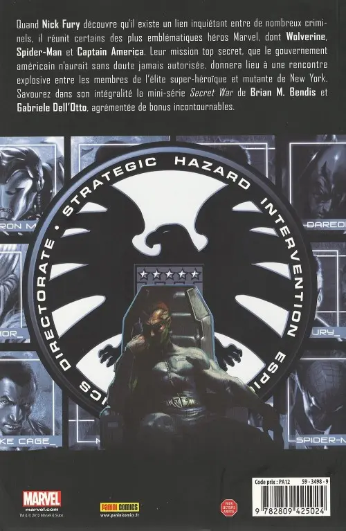 Verso de l'album Secret War