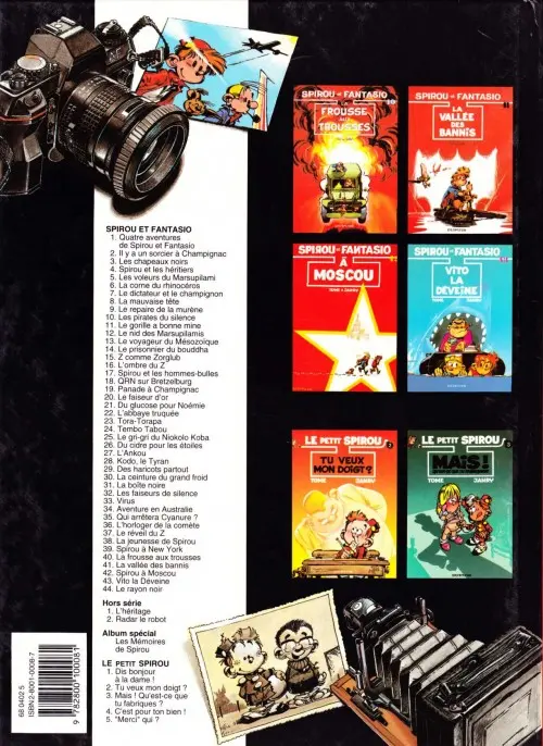Verso de l'album Spirou et Fantasio Tome 6 La corne de rhinocéros