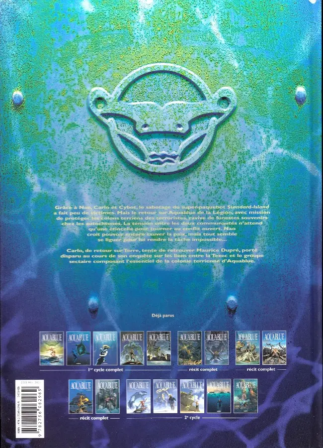 Verso de l'album Aquablue Tome 16 Rakahanga !