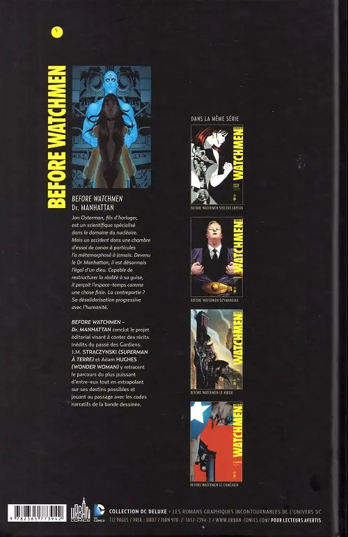 Verso de l'album Before Watchmen Dr Manhattan