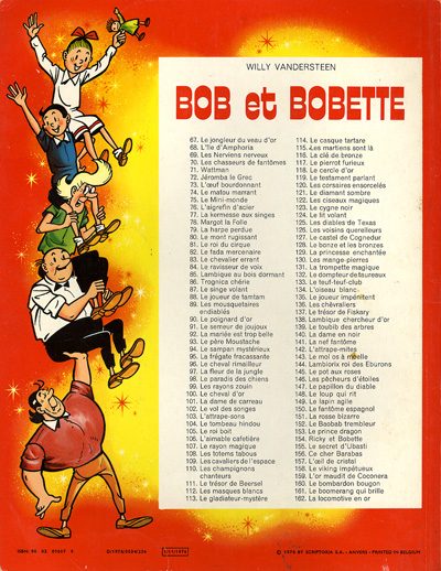 Verso de l'album Bob et Bobette Tome 162 La locomotive en or
