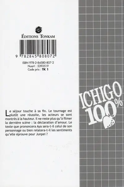 Verso de l'album Ichigo 100% 16 Un vrai baiser d'adulte