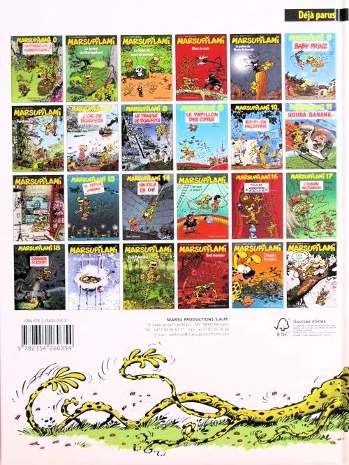 Verso de l'album Marsupilami Tome 23 Croc vert