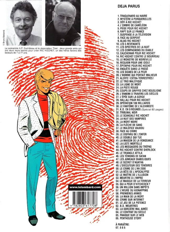 Verso de l'album Ric Hochet Tome 66 Penthouse story