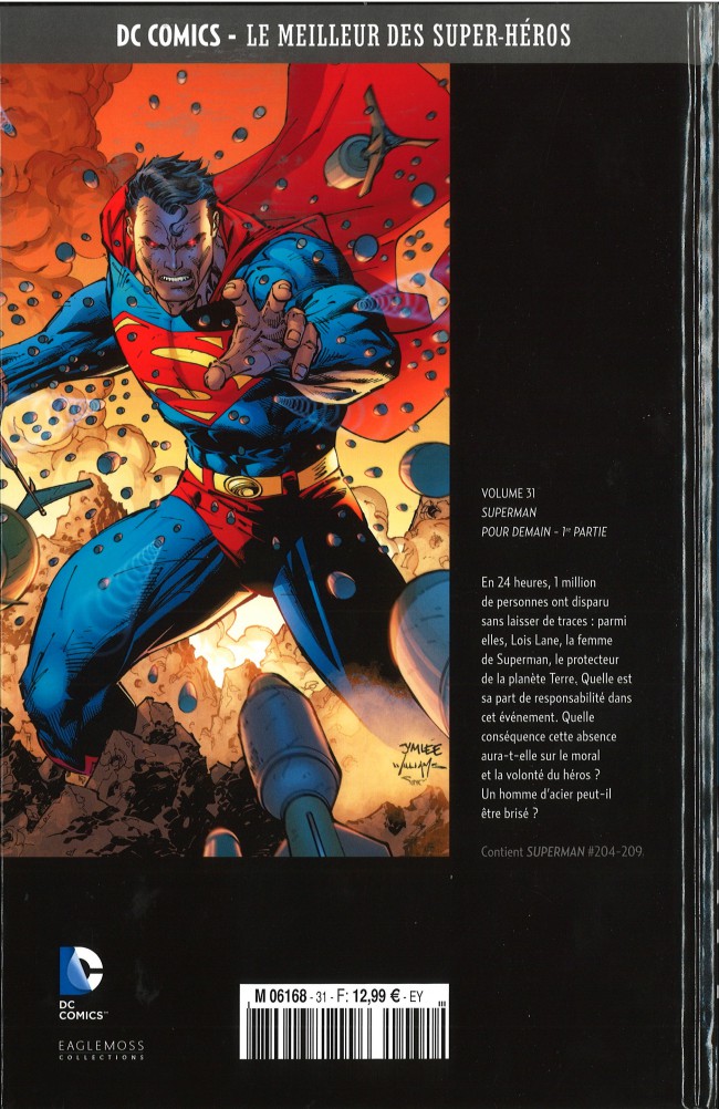 Verso de l'album DC Comics - Le Meilleur des Super-Héros Volume 31 Superman - Pour Demain - 1re Partie